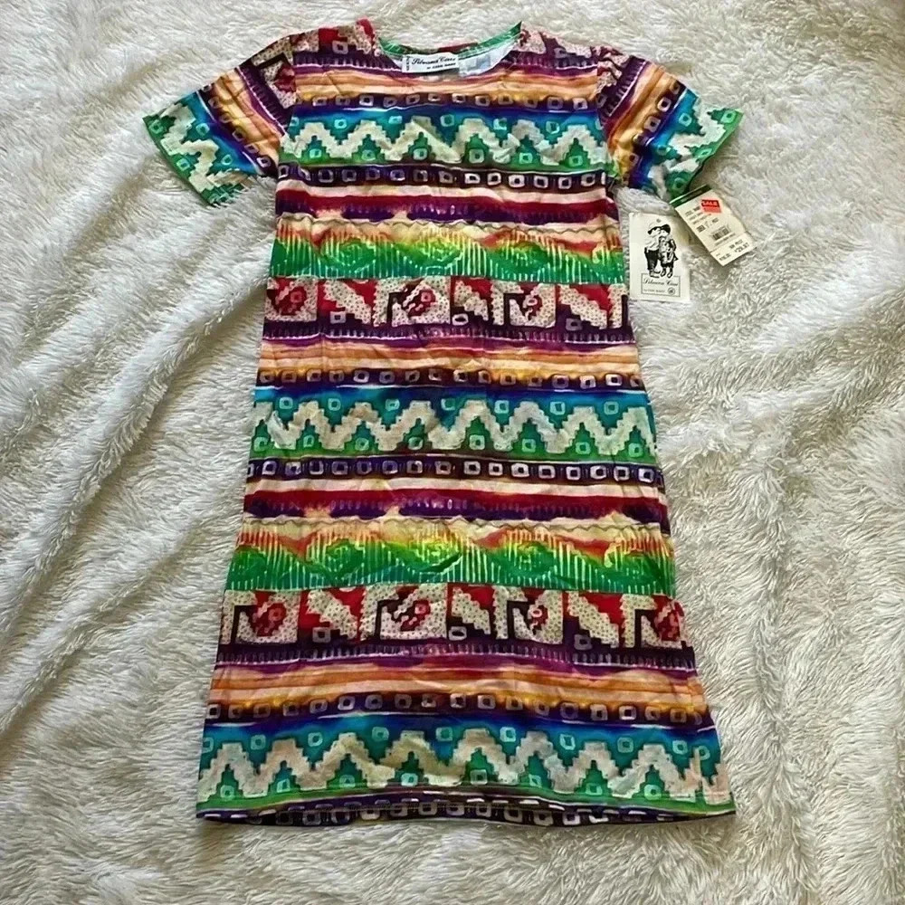 Multicolor Striped Pattern Kids Casual Dress